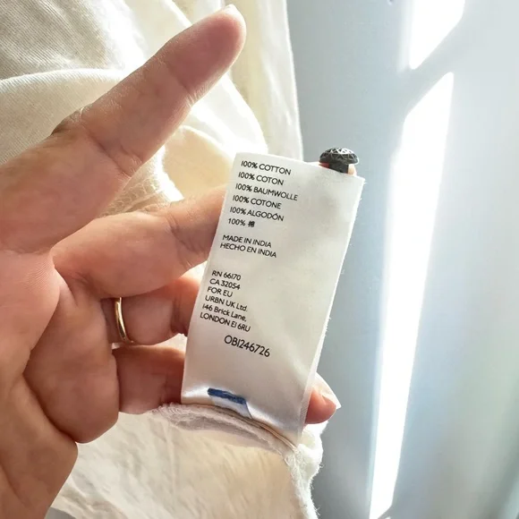 Anthropologie Jenna Lace Bohi Oullover Embroidered Blouse Cream Romantic XL - Picture 6 of 10